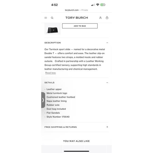 Tory Burch TURNLOCK SPORT SLIDE Black Leather Sz 9.5 Silver Logo Hardware - Picture 10 of 14